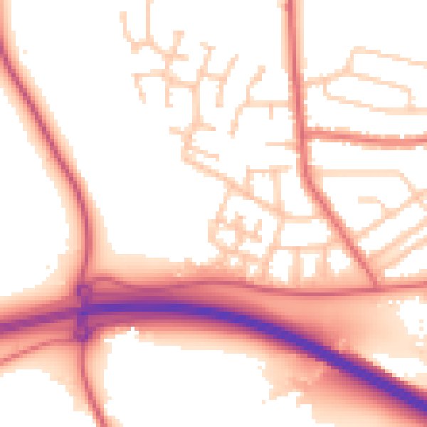 Daytime road noise heatmap for TS18 5PD