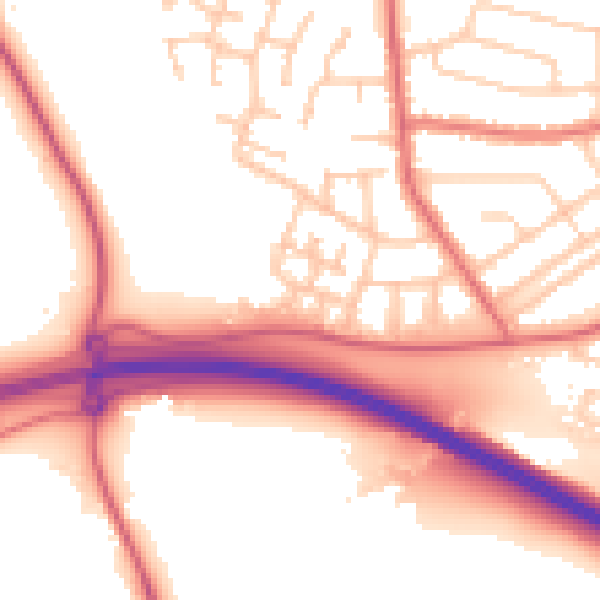 Daytime road noise heatmap for TS18 5PE