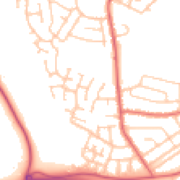 Daytime road noise heatmap for TS18 5PJ