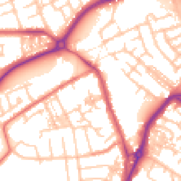 Daytime road noise heatmap for TS20 1AD