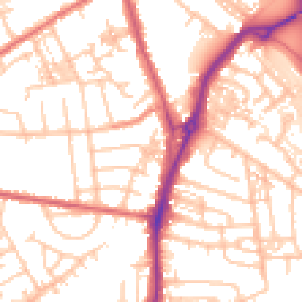 Daytime road noise heatmap for TS20 1AP
