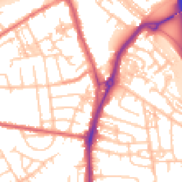 Daytime road noise heatmap for TS20 1AR