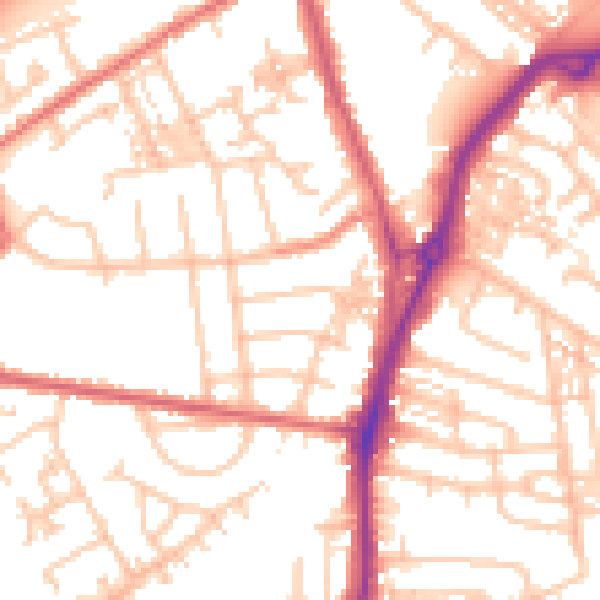 Daytime road noise heatmap for TS20 1AT