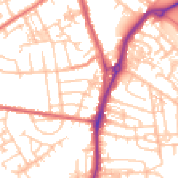 Daytime road noise heatmap for TS20 1AU