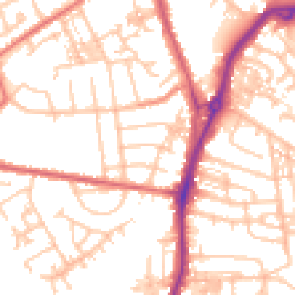 Daytime road noise heatmap for TS20 1AX
