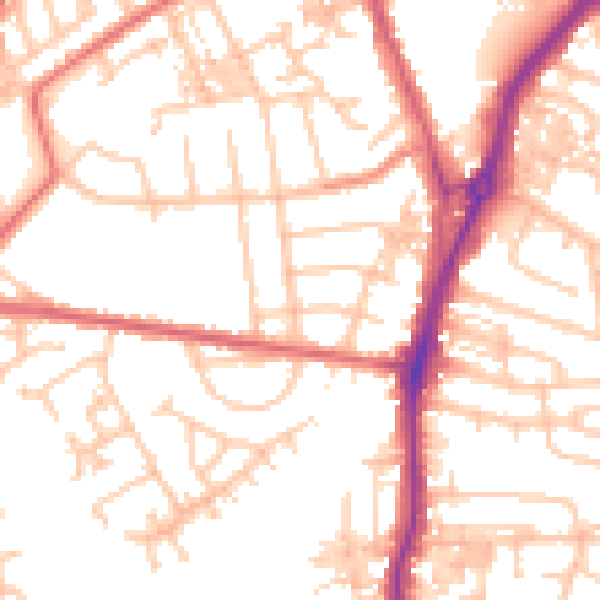 Daytime road noise heatmap for TS20 1BA