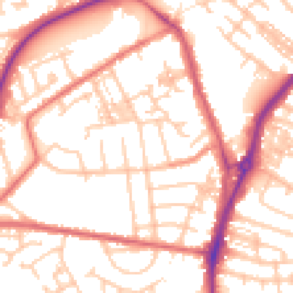 Daytime road noise heatmap for TS20 1BD