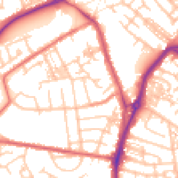 Daytime road noise heatmap for TS20 1BE