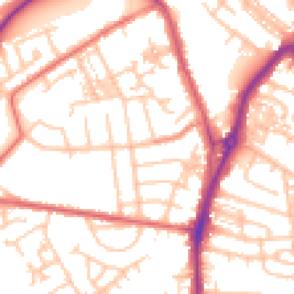 Daytime road noise heatmap for TS20 1BG