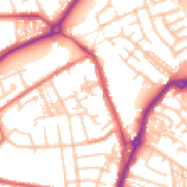 Daytime road noise heatmap for TS20 1BH