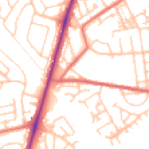 Daytime road noise heatmap for TS20 1BP