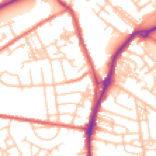 Daytime road noise heatmap for TS20 1BQ