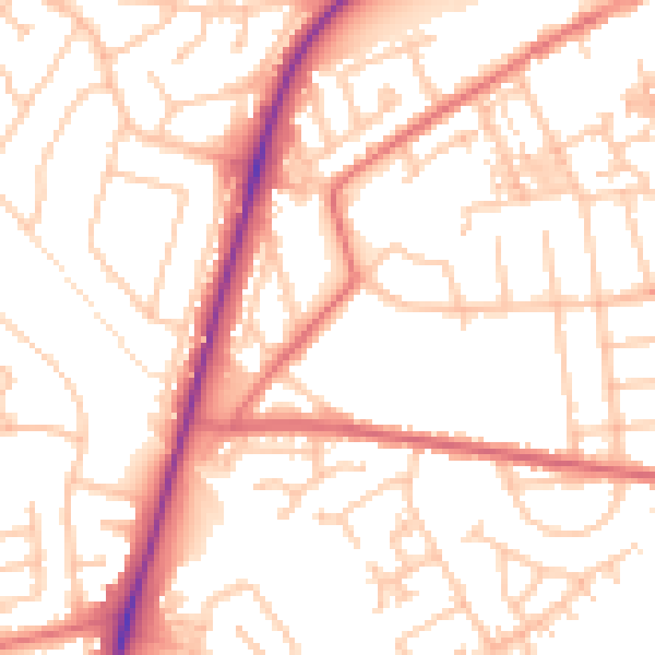 Daytime road noise heatmap for TS20 1BS
