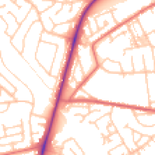 Daytime road noise heatmap for TS20 1BT
