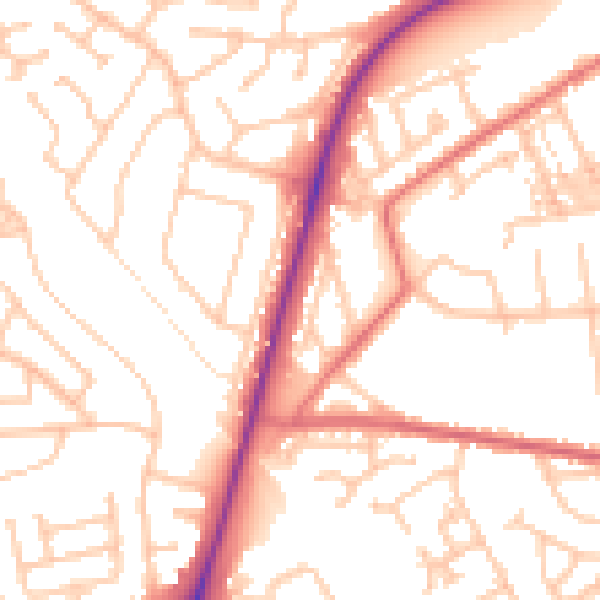 Daytime road noise heatmap for TS20 1BU