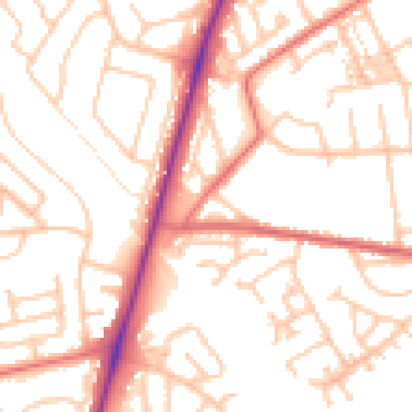 Daytime road noise heatmap for TS20 1BW