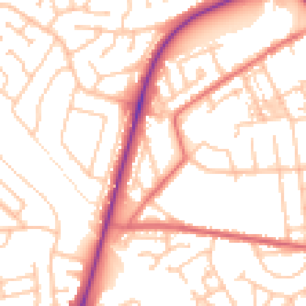 Daytime road noise heatmap for TS20 1BX