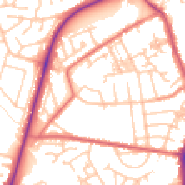 Daytime road noise heatmap for TS20 1BY