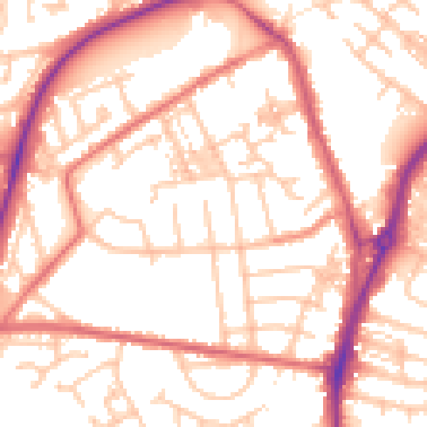 Daytime road noise heatmap for TS20 1DE