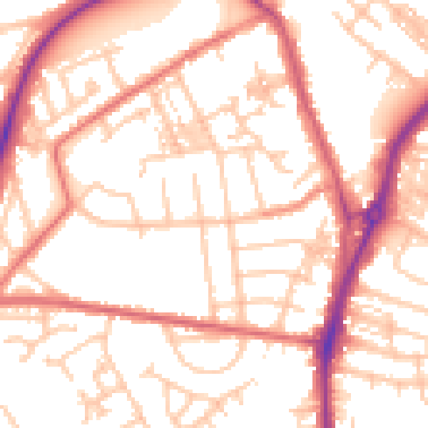 Daytime road noise heatmap for TS20 1DF