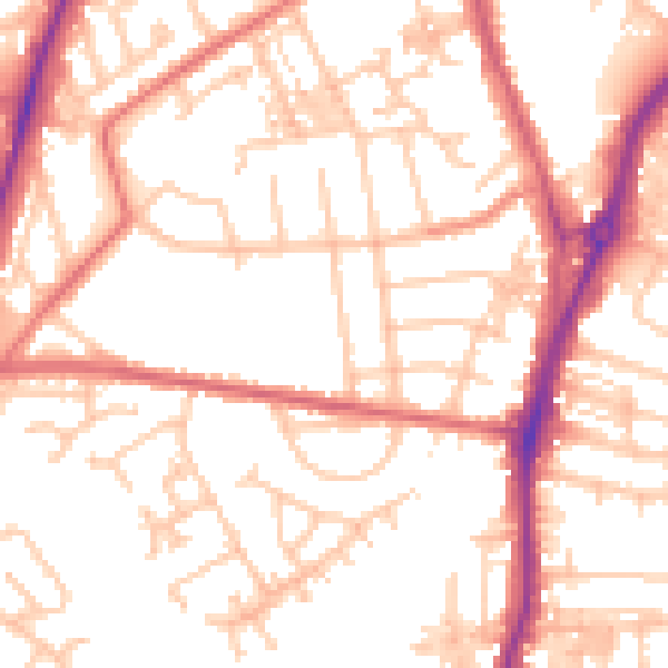 Daytime road noise heatmap for TS20 1DG