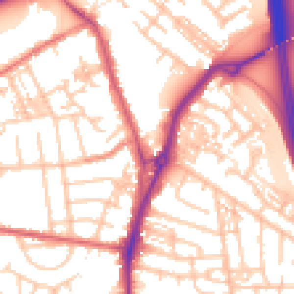 Daytime road noise heatmap for TS20 1DN