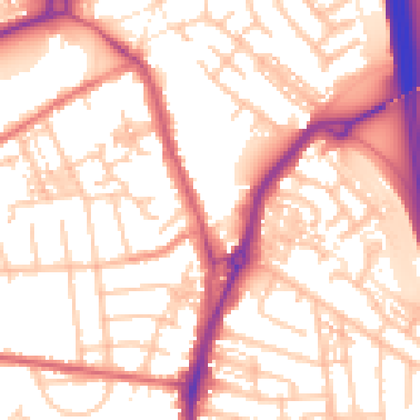 Daytime road noise heatmap for TS20 1DP