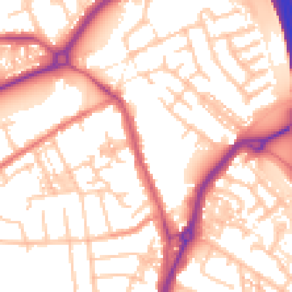 Daytime road noise heatmap for TS20 1DQ