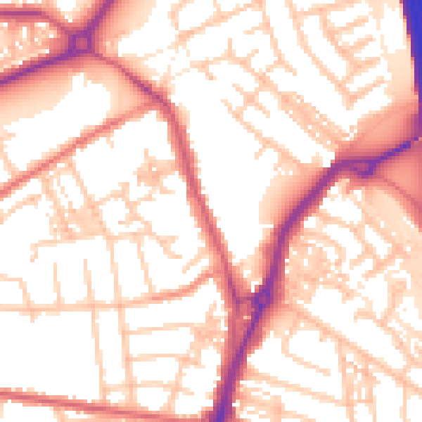 Daytime road noise heatmap for TS20 1DR