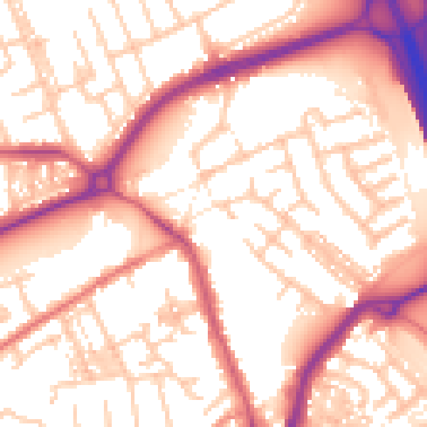 Daytime road noise heatmap for TS20 1DT