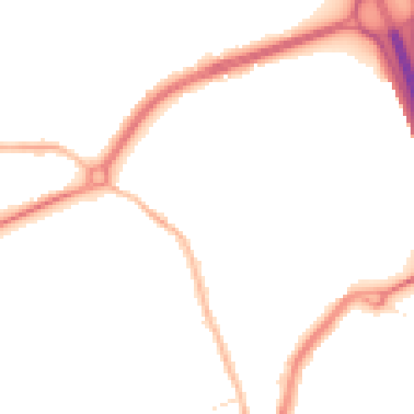 Night-time road noise heatmap for TS20 1DT