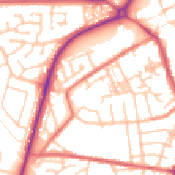 Daytime road noise heatmap for TS20 1FB