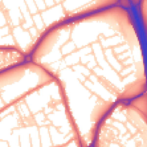 Daytime road noise heatmap for TS20 1GA