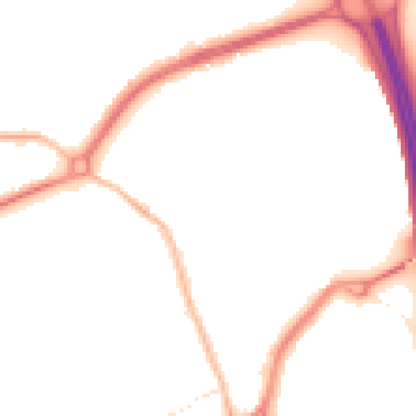 Night-time road noise heatmap for TS20 1GA