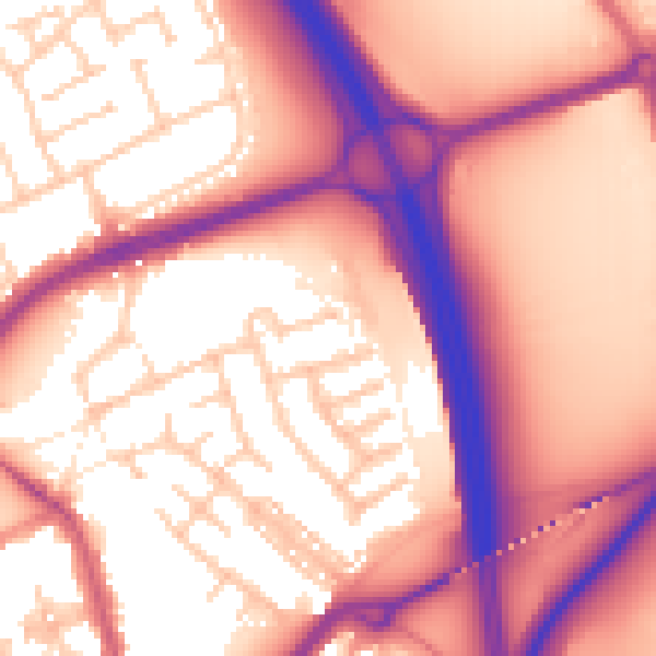Daytime road noise heatmap for TS20 1GE