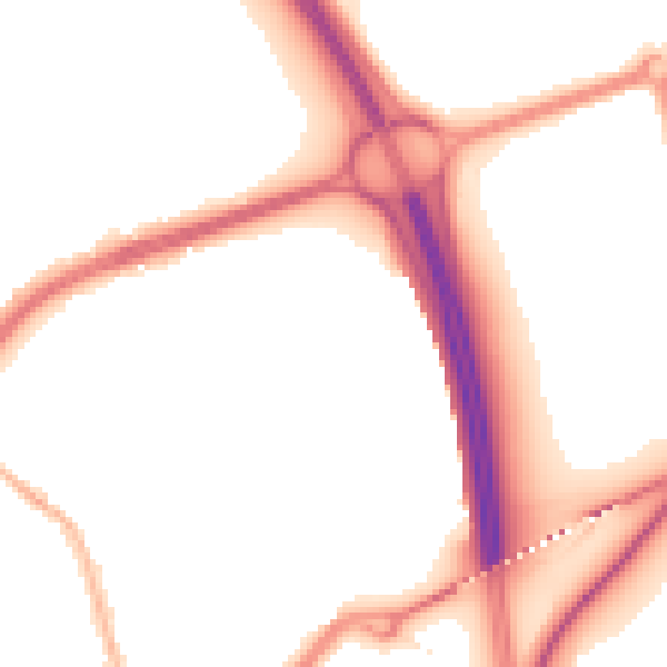 Night-time road noise heatmap for TS20 1GE