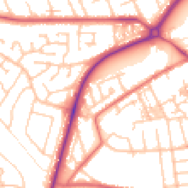 Daytime road noise heatmap for TS20 1HD