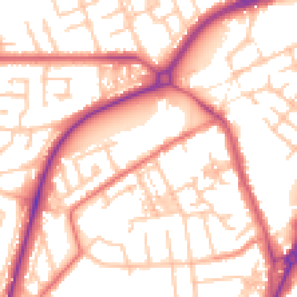 Daytime road noise heatmap for TS20 1HT