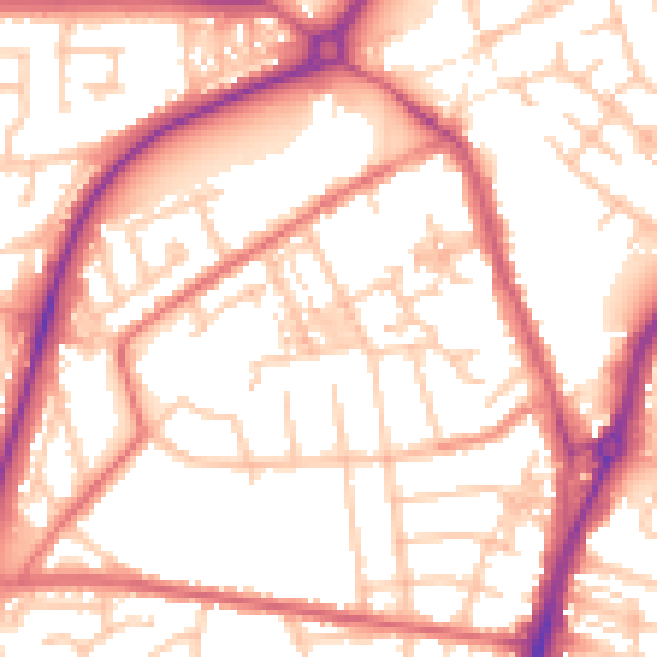 Daytime road noise heatmap for TS20 1HW