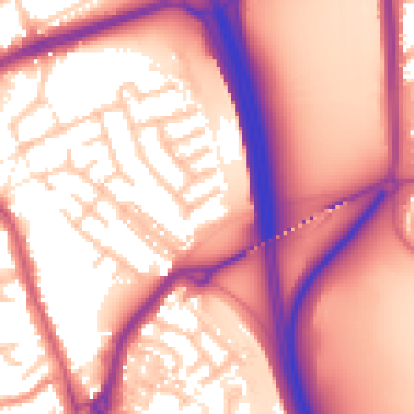 Daytime road noise heatmap for TS20 1JW