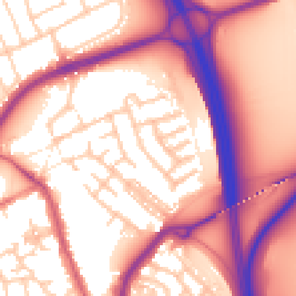 Daytime road noise heatmap for TS20 1JZ