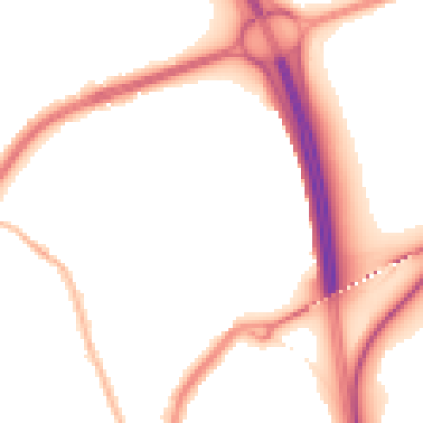Night-time road noise heatmap for TS20 1JZ