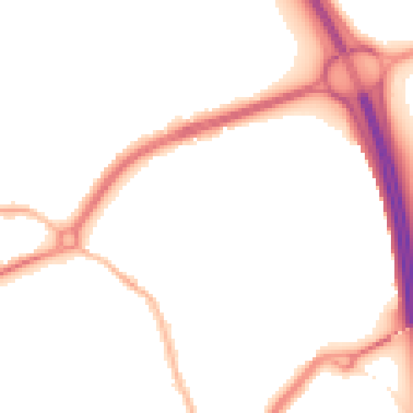 Night-time road noise heatmap for TS20 1LD