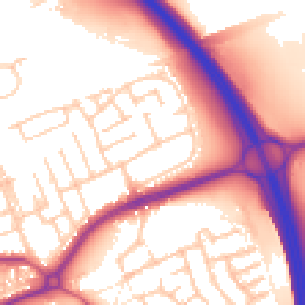 Daytime road noise heatmap for TS20 1LW