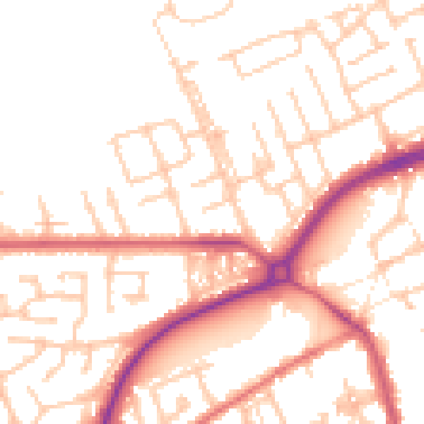 Daytime road noise heatmap for TS20 1NL