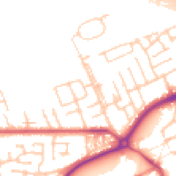 Daytime road noise heatmap for TS20 1NR
