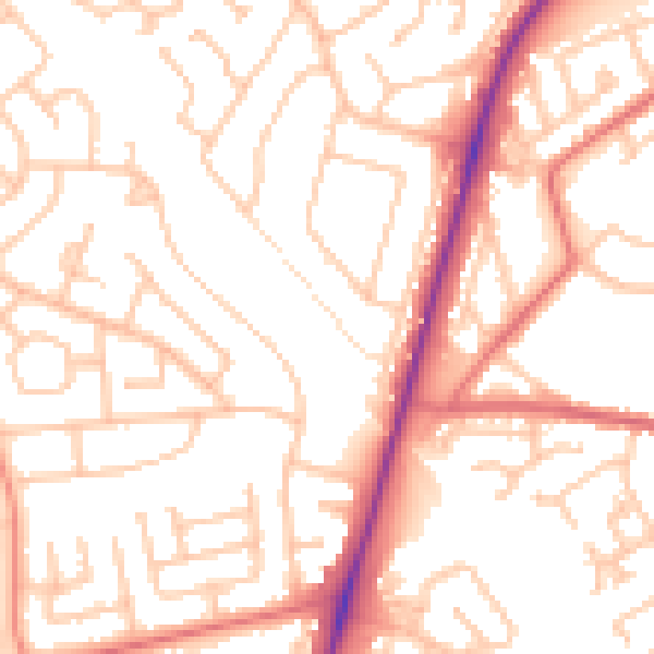 Daytime road noise heatmap for TS20 1QN