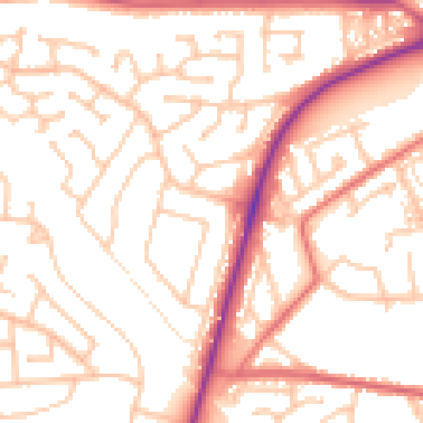 Daytime road noise heatmap for TS20 1RB