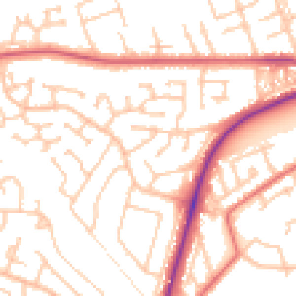 Daytime road noise heatmap for TS20 1RN