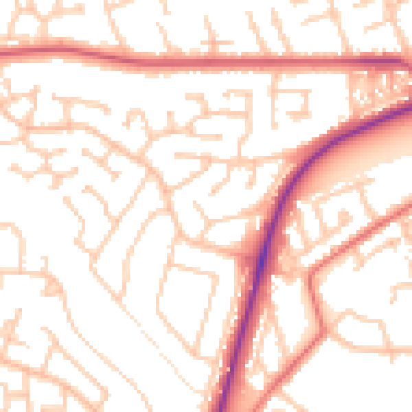 Daytime road noise heatmap for TS20 1RS